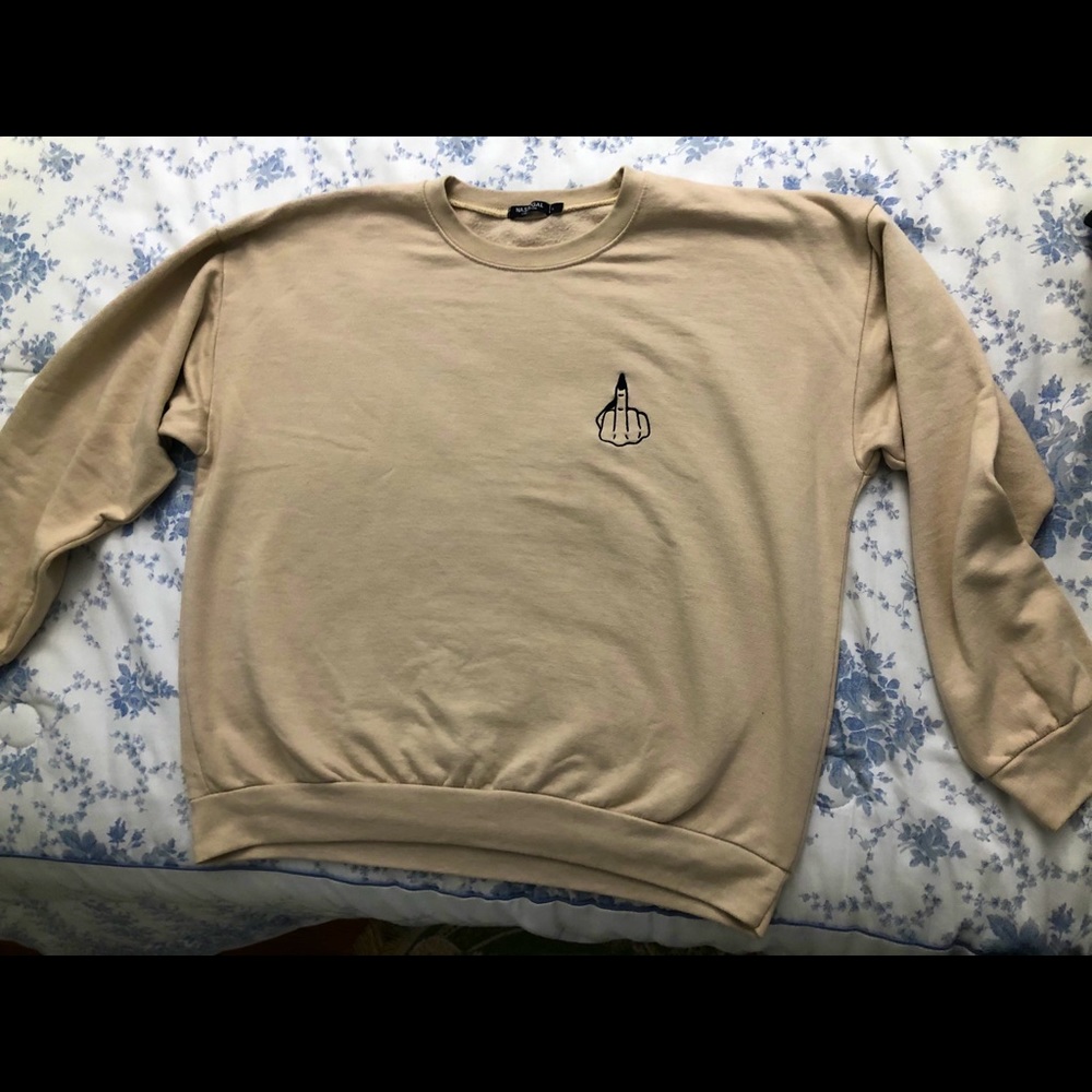 Nasty Gal Tan Crewneck Sweatshirt (L)